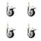 Service Caster 4 Inch 316SS Black Polyurethane Wheel Swivel 10mm Stem Caster Set Lock Brake SS316TSTTL20S414-PPUB-BLK-M1015-4 - alternate 1